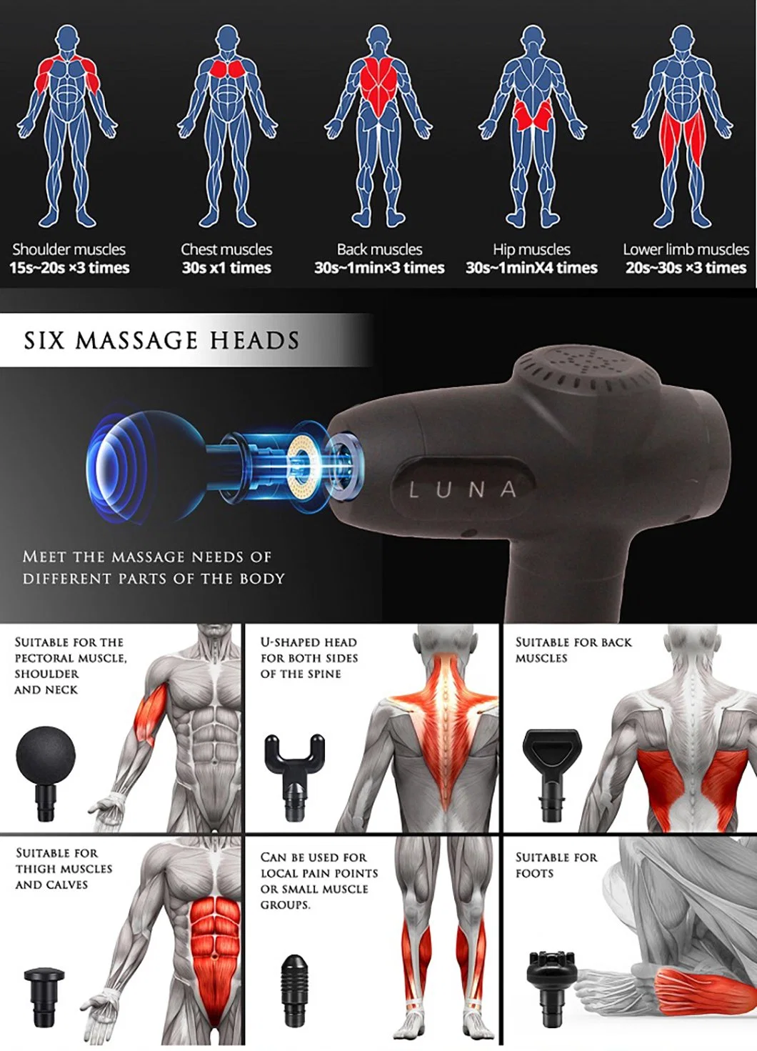 Professional Deep Muscle Digital Touch Screen Massage Gun