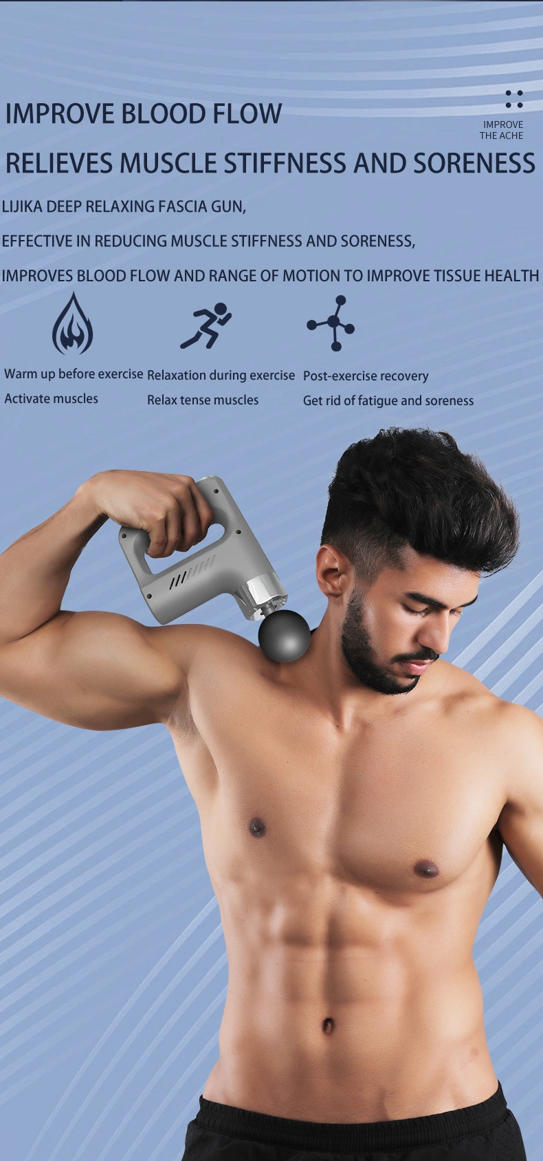 Powerful Professional Percussion Gym Sports Muscle Deep Tissu Fascia Mini Massage Gun